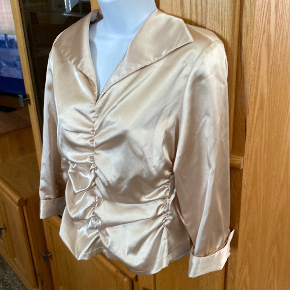 Vintage satin 3/4 sleeve  top